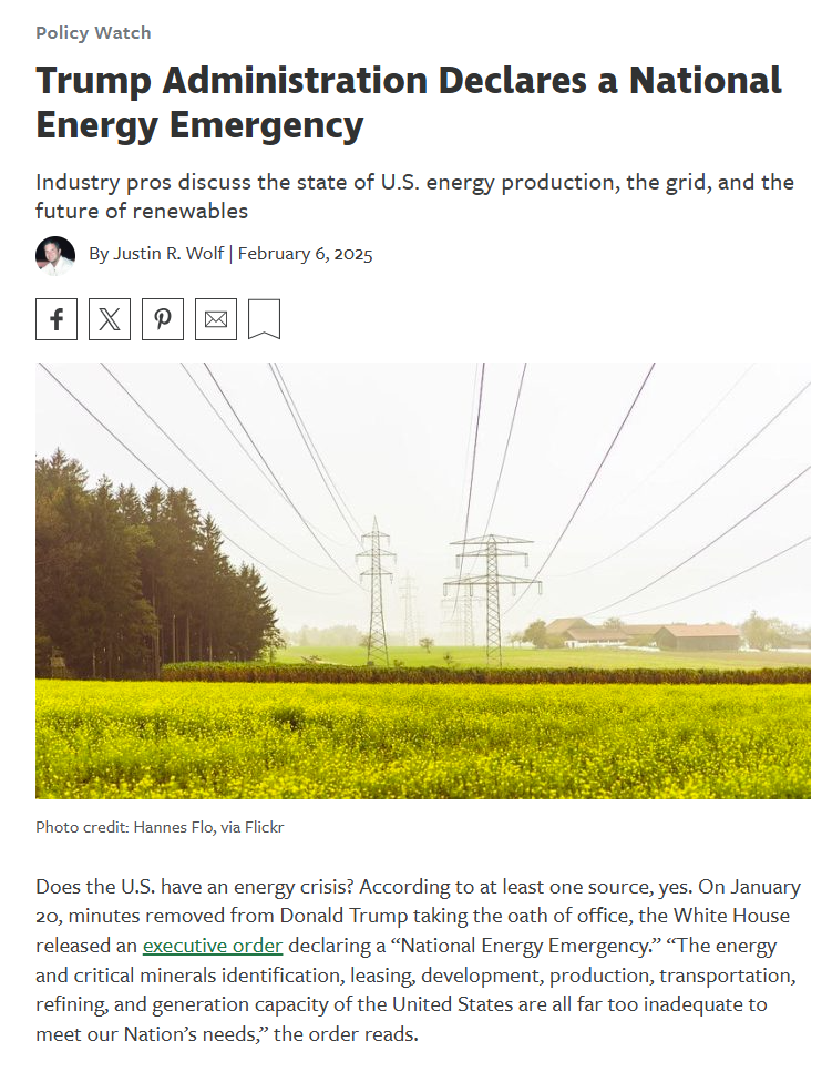 Green Building Advisor: Trump Declares National Energy Emergency